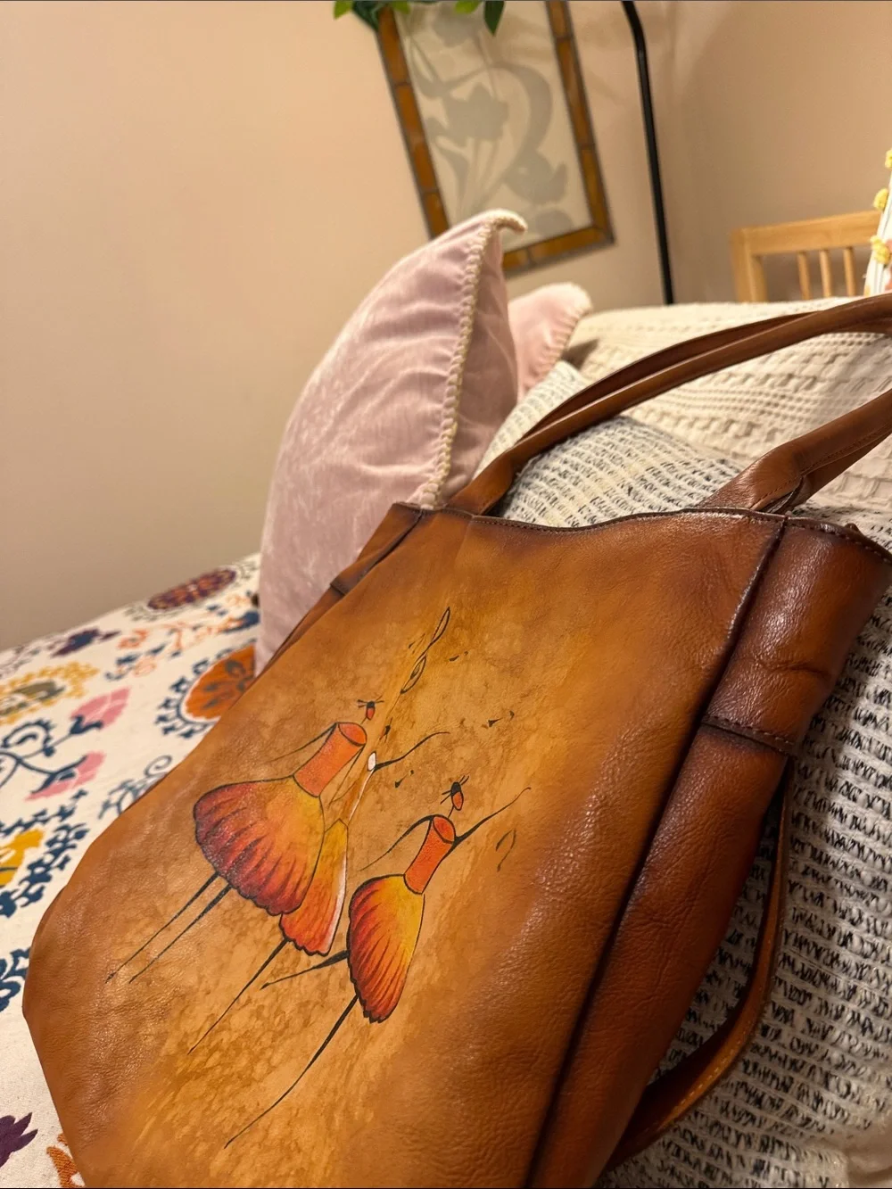 Leather “ballerina” large Hobo bag